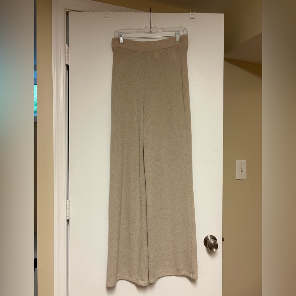 H&M Taupe Knit Beachy Pants M